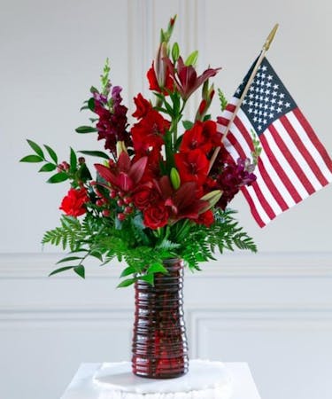 Patriotic Red Vase
