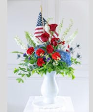 Patriotic Red White & Blue Vase